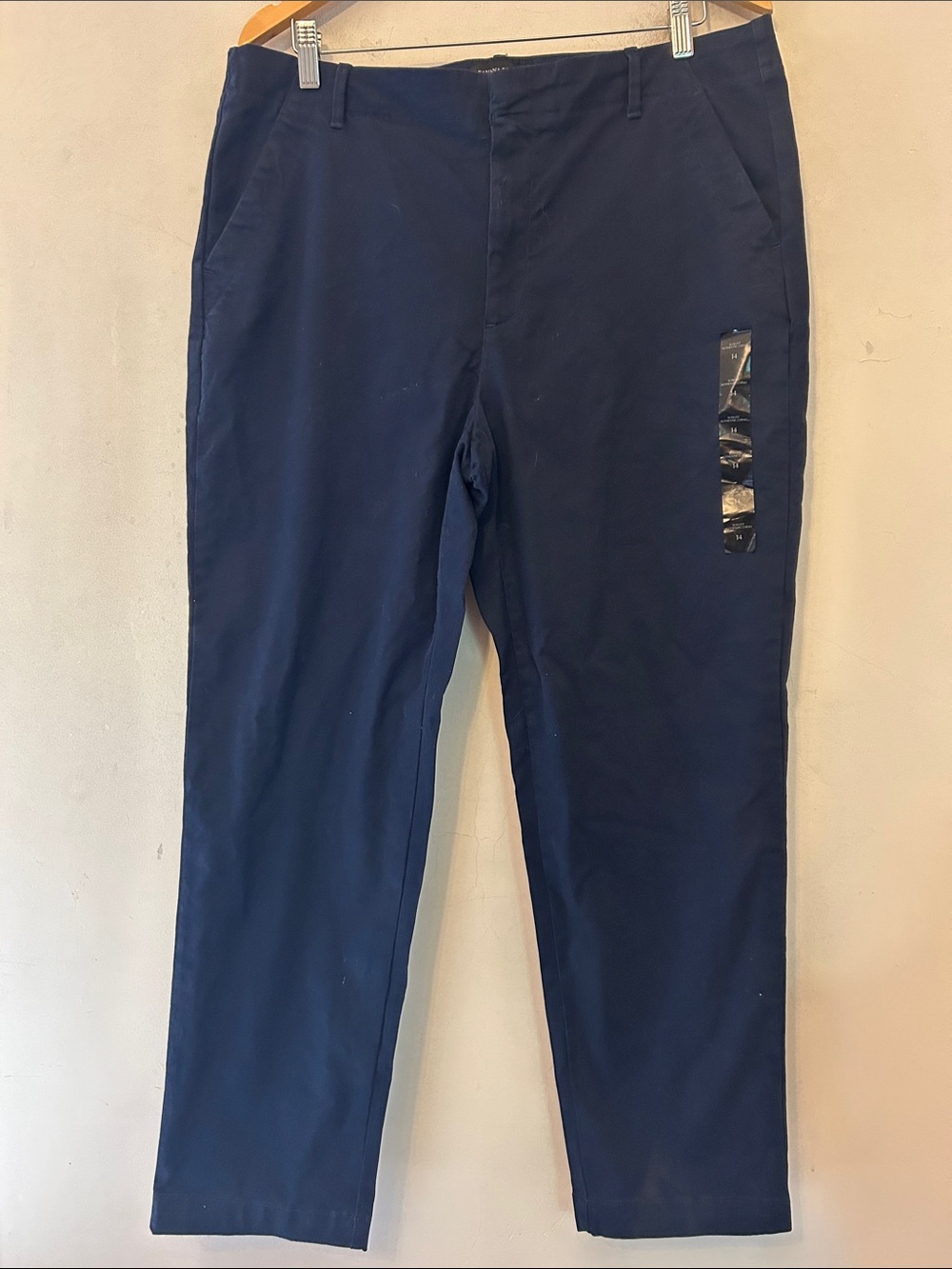 Banana Republic navy blue slim fit ankle length chino pants Size 14 NWT
